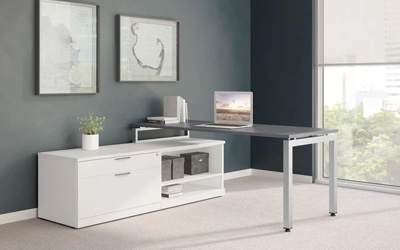 Modern office layout with Performance Furnishings Elements Desk