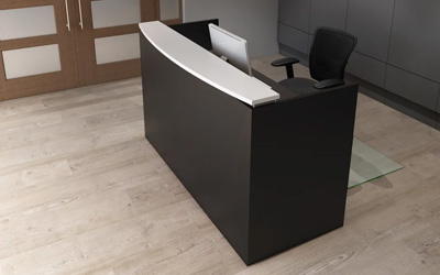Modern office layout with Performance Furnishings PL Laminate Reception Desk