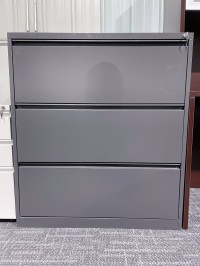 Charcoal 3 Drawer Lateral Filing Cabinet