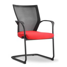Stacking Guest Chair with Red Seat Cover - Concepto