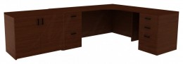 Desk with Cabinet - Amber