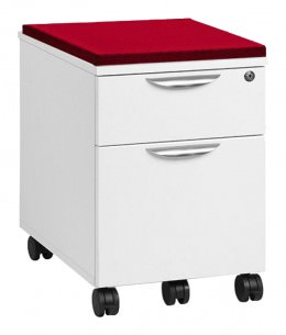 Mobile Pedestal Drawers with Fabric Cushion Seat - PL Laminate