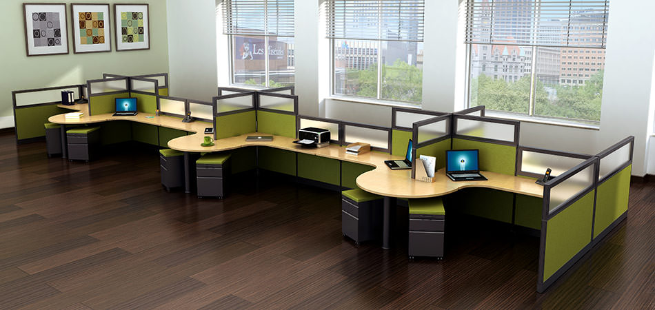 Echo Series Cubicle Desk Workstations | Madison Liquidators