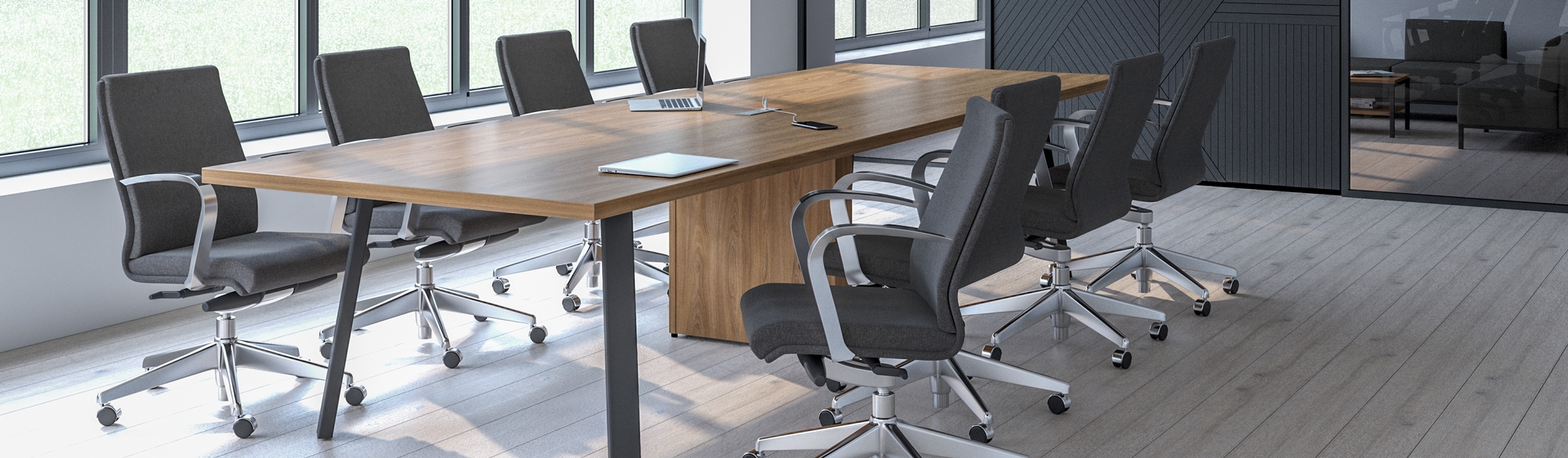 Conference room with a boardroom table