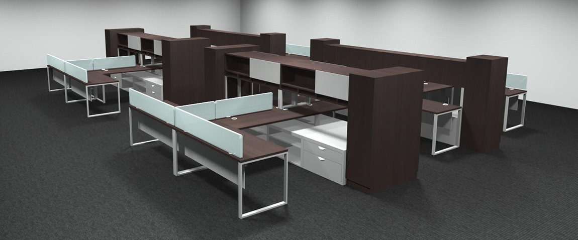 Collaboration U-Shape Workstation Desk Pods