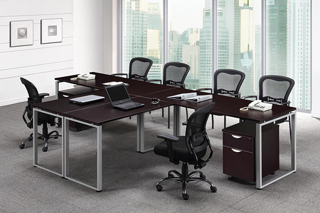 T-Shape Desk with Guest Seating