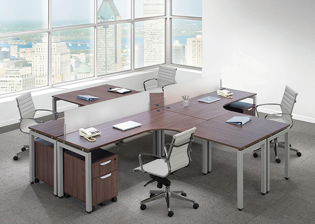 Plus Shape Desk for Four People