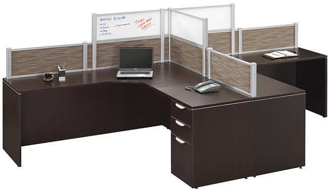 T-Shape Desk with Privacy Panels