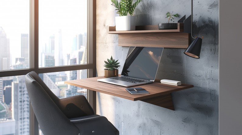 Small floating desk