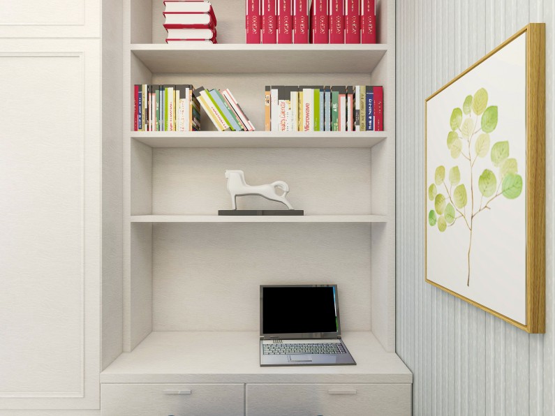 Small desk in a closet