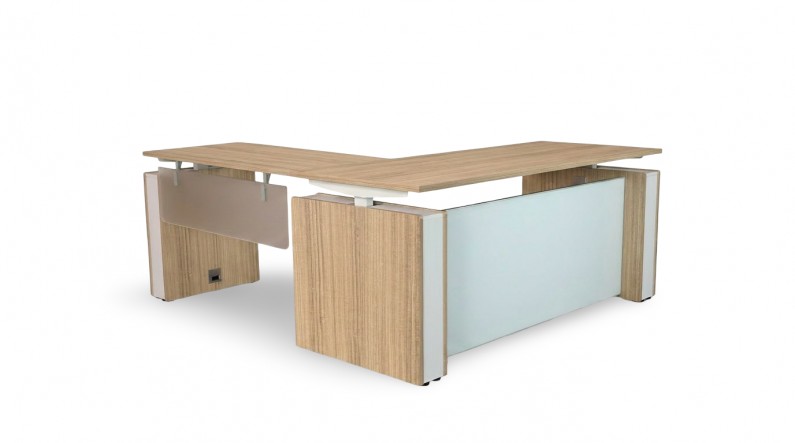 Elevare Height Adjustable L Shaped Desk With Storage at Madison Liquidators