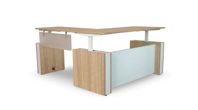 Elevare Height Adjustable L Shaped Desk With Storage at Madison Liquidators