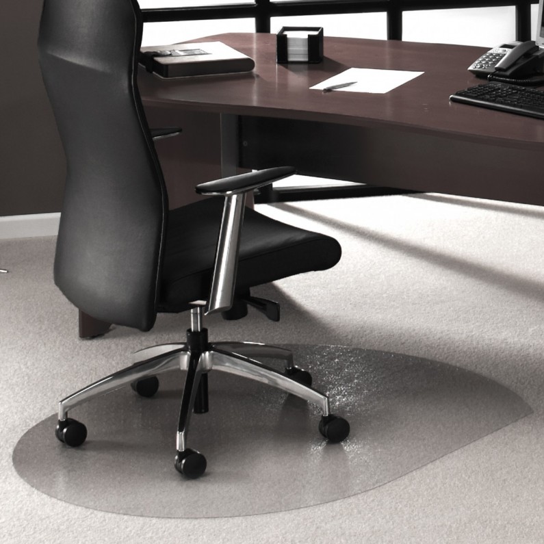 oblong clear office floor mat