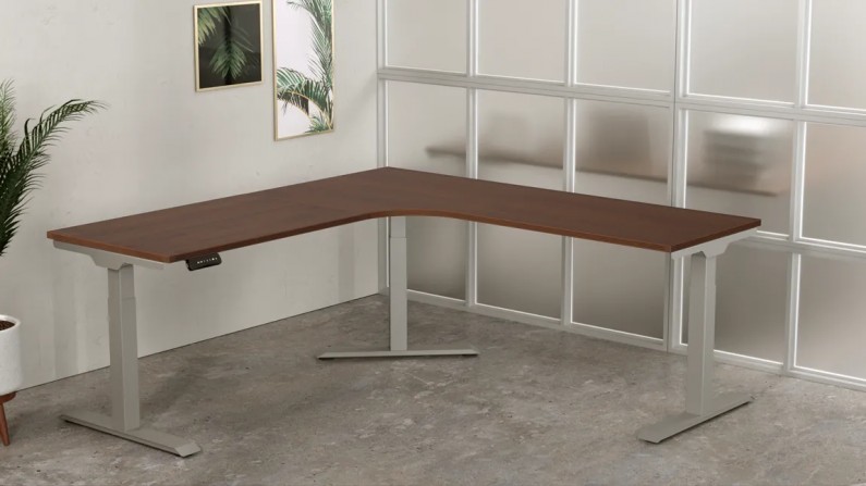 Silver Base with Walnut Desktop