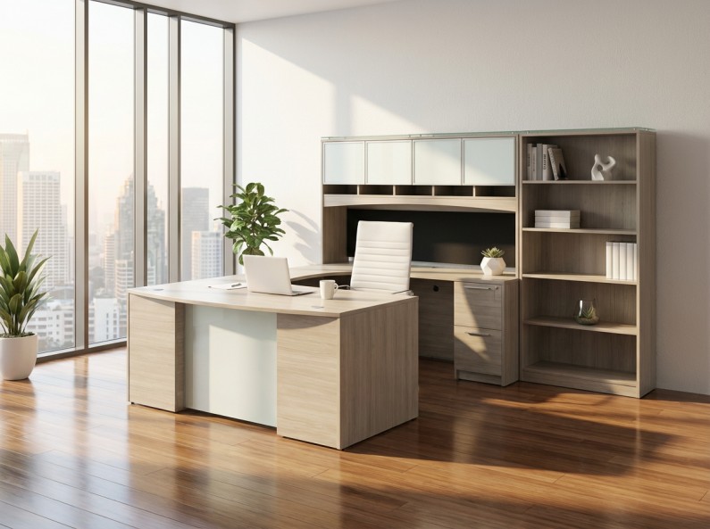 Potenza U Shaped Desk With Hutch at Madison Liquidators