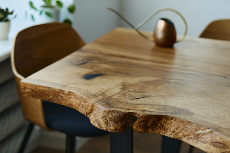 office with sustainable wood table