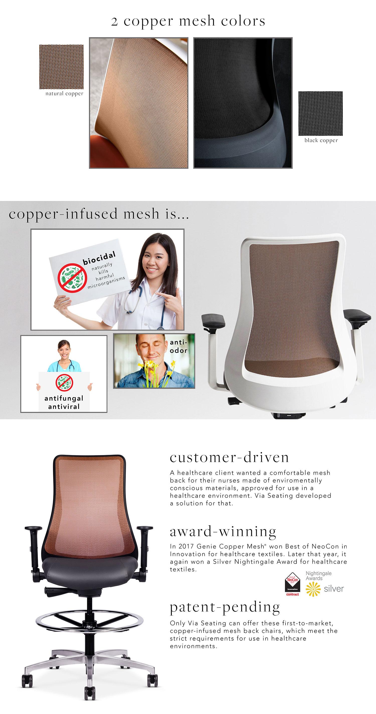 Copper Mesh Office Chairs