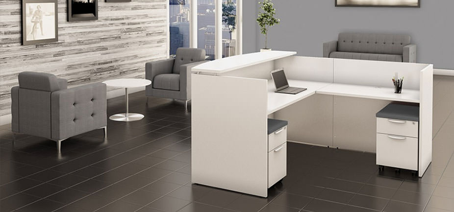 Modern White Reception Desk