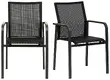 Modern Industrial Outdoor Armchair - Set of 2 