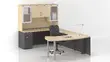 U Shaped Desk with Hutch and Drawers