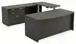 Bow Front U Shape Standing Desk with Drawers