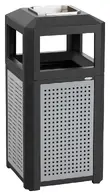 Steel Trash Can with Ashtray