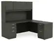L Shaped Desk with Hutch and Drawers
