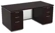 Double Pedestal Desk with Glass Modesty Panel