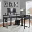 L Shaped Gaming Desk with LED Lights