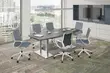 Boat Shaped Conference Table and Chairs Set