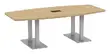 Boat Shaped Conference Table with Brushed Metal Base