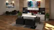 Executive Desk Set with Storage and Club Chairs