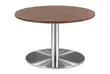 Round Coffee Table with Brushed Metal Base