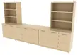 Credenza Wall Unit with Open Shelf Storage