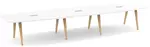 Wooden Leg Boat Shaped Conference Table