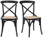 Cross Back Rattan Chair - Set of 2