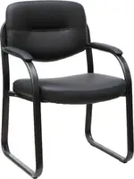 Black Office Guest Chair with Arms
