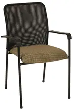 Upholstered Stacking Chair with Mesh Back