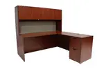 L Shaped Desk with Hutch and Drawers