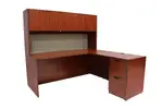 L Shaped Desk with Hutch and Drawers