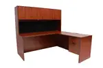 L Shaped Desk with Hutch and Drawers