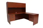L Shaped Desk with Hutch and Drawers