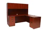 L Shaped Desk with Hutch and Drawers
