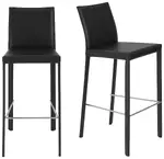 Minimalist Leather Bar Stool - Set of 2