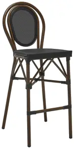 Contemporary Faux-Wood Bar Stool