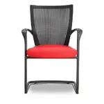 Stacking Guest Chair with Red Seat Cover