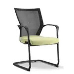 Stacking Guest Chair with Green Seat Cover