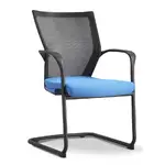 Stacking Guest Chair with Blue Seat Cover