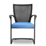 Stacking Guest Chair with Blue Seat Cover