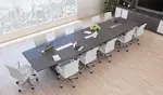 Boat Shaped Conference Table and Chairs Set